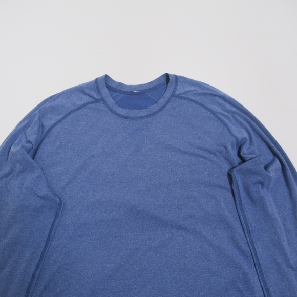 Lululemon Men's Metal Vent Tech Long Sleeve Heathered Harbor Blue Size XL - Picture 2 of 12